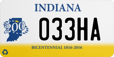 IN license plate 033HA