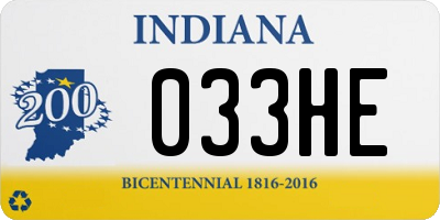 IN license plate 033HE