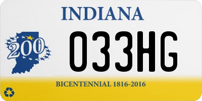 IN license plate 033HG