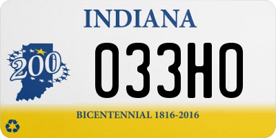 IN license plate 033HO