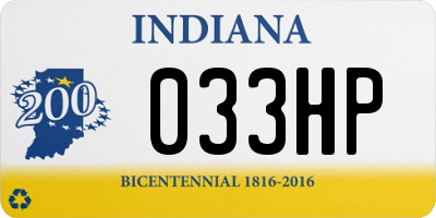 IN license plate 033HP