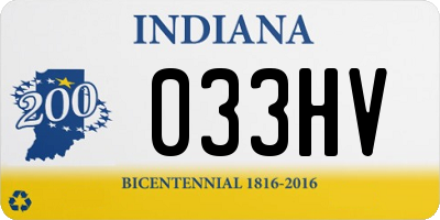 IN license plate 033HV