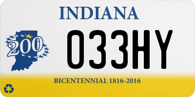 IN license plate 033HY