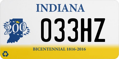 IN license plate 033HZ