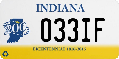 IN license plate 033IF
