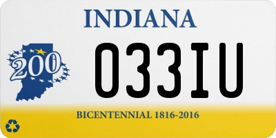 IN license plate 033IU