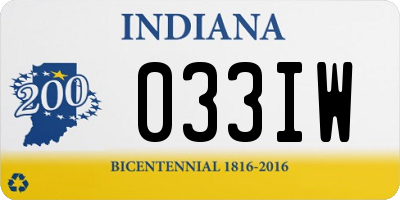 IN license plate 033IW