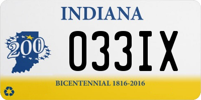 IN license plate 033IX