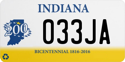 IN license plate 033JA