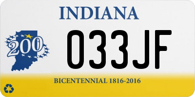 IN license plate 033JF