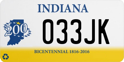 IN license plate 033JK