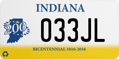IN license plate 033JL