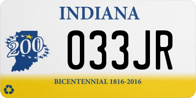 IN license plate 033JR