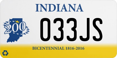IN license plate 033JS