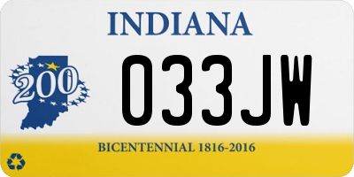 IN license plate 033JW