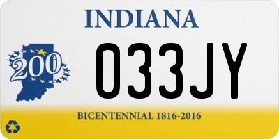 IN license plate 033JY