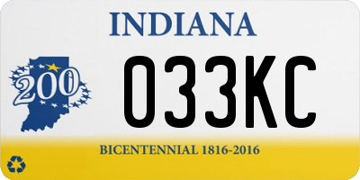 IN license plate 033KC