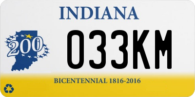 IN license plate 033KM