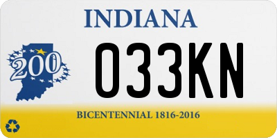 IN license plate 033KN