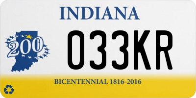 IN license plate 033KR