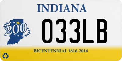 IN license plate 033LB