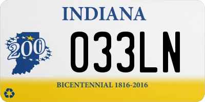 IN license plate 033LN