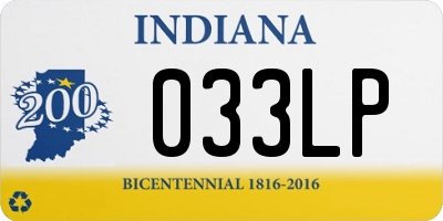 IN license plate 033LP