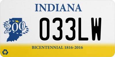 IN license plate 033LW