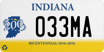 IN license plate 033MA