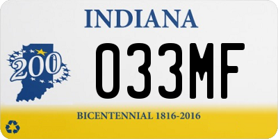 IN license plate 033MF