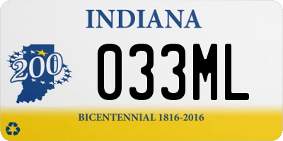 IN license plate 033ML