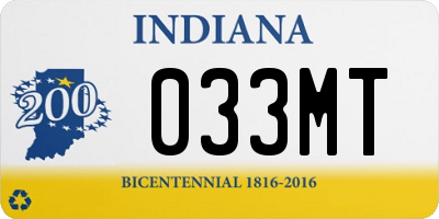 IN license plate 033MT