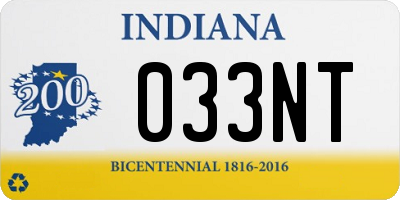 IN license plate 033NT