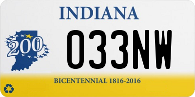 IN license plate 033NW