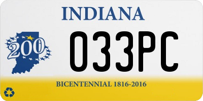 IN license plate 033PC