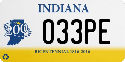 IN license plate 033PE