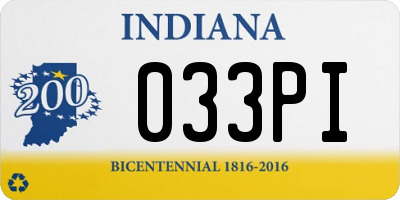 IN license plate 033PI