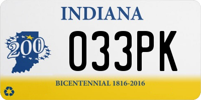 IN license plate 033PK