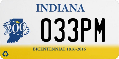 IN license plate 033PM