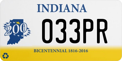 IN license plate 033PR