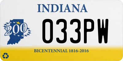 IN license plate 033PW