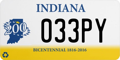 IN license plate 033PY