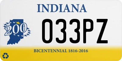 IN license plate 033PZ