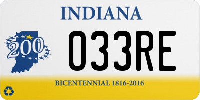 IN license plate 033RE