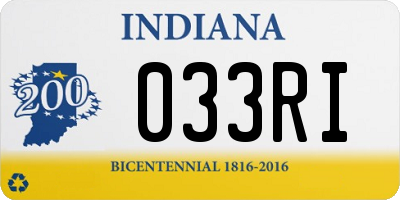 IN license plate 033RI