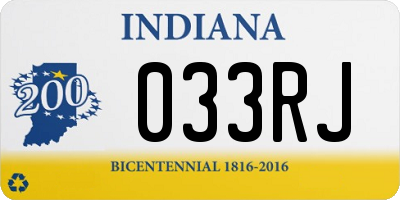 IN license plate 033RJ