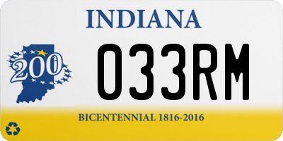 IN license plate 033RM