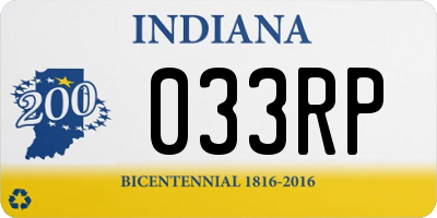 IN license plate 033RP