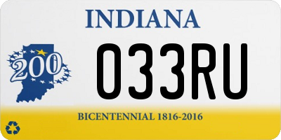 IN license plate 033RU