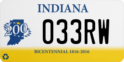 IN license plate 033RW